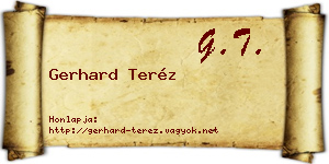 Gerhard Teréz névjegykártya